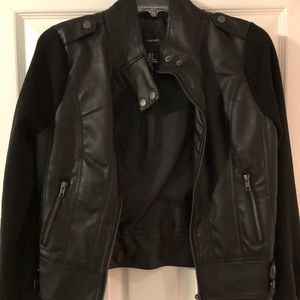 Forever 21 Faux Leather Jacket. Soft shell arms.
